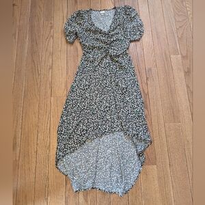 Women's A New Day Puff Sleeve Hi Low Vneck Floral Dress Size Extra Small XS